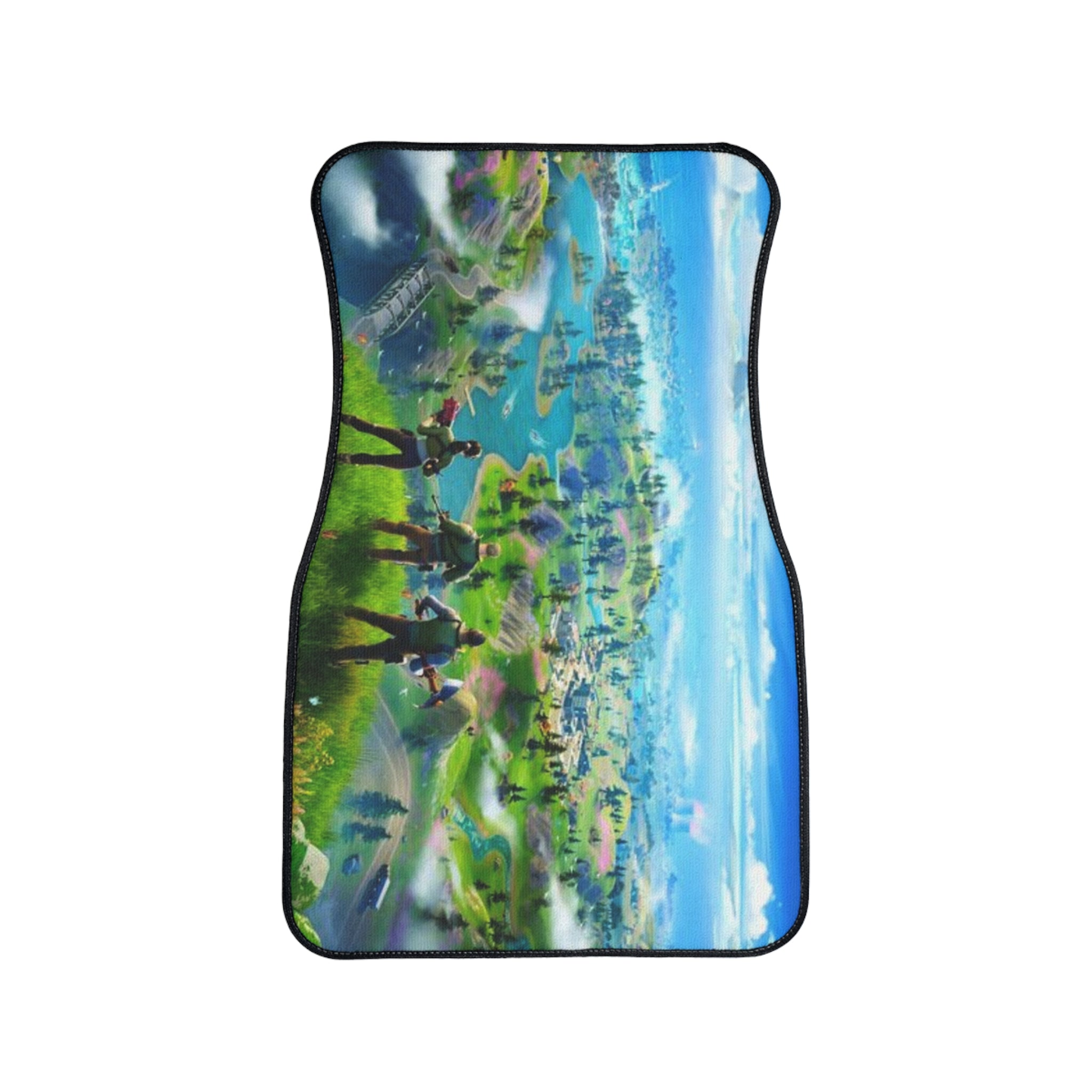 Gaming Landscape Car Floor Mat — Battle Royale Scenic Car Mat