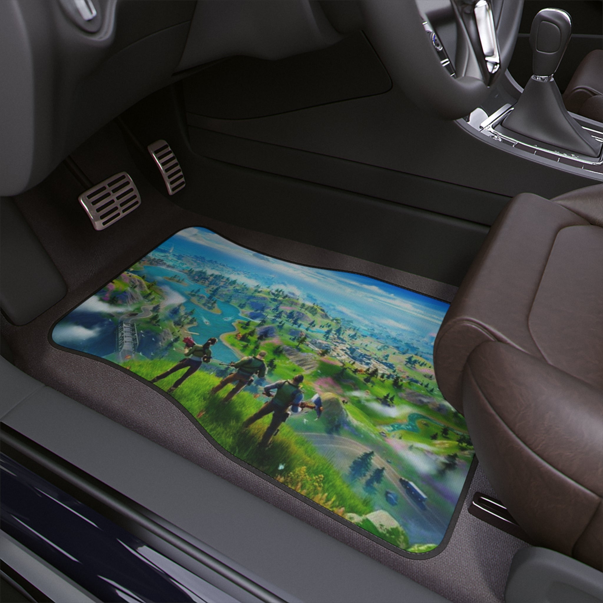 Gaming Landscape Car Floor Mat — Battle Royale Scenic Car Mat