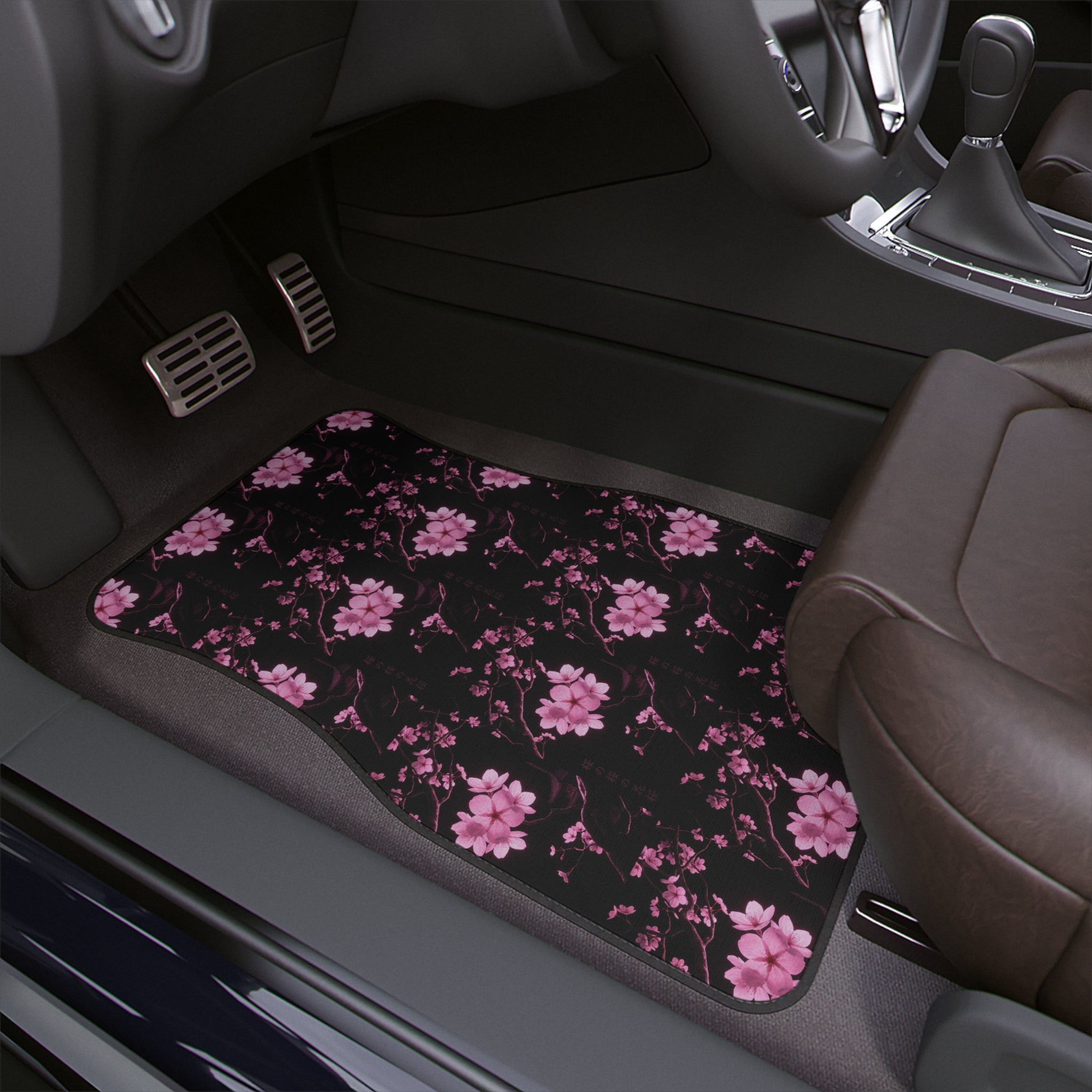 Cherry Blossom Car Floor Mat — Pink Floral Non-Slip Auto Mat